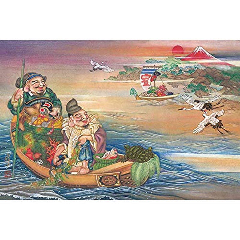 APPLEONE Jigsaw Puzzle 1000-844 Japanese God Ebisu Daikoku Algae Boat (1000 Pieces)