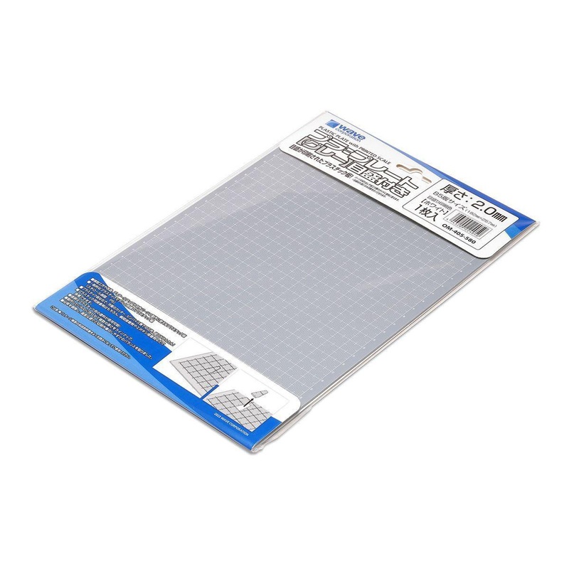 Wave OM-405 Plastic Plate (Gray) With Scale Thickness 2.0mm Scale Printing: White
