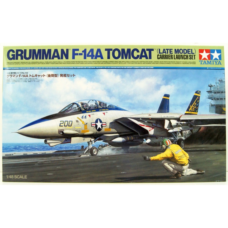 Tamiya 1/48 Grumman F14A Tomcat (Late Model) Carrier Launch Set Plastic Model