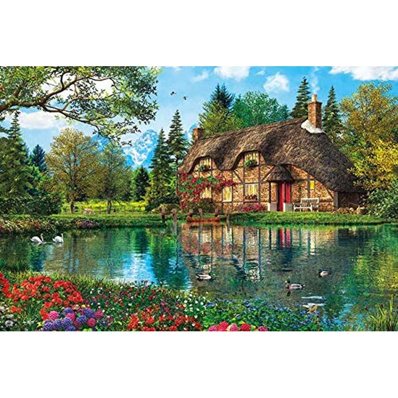 APPLEONE Jigsaw Puzzle 1000-840 Dominic Davison Floral Lake Villa (1000 Pieces)