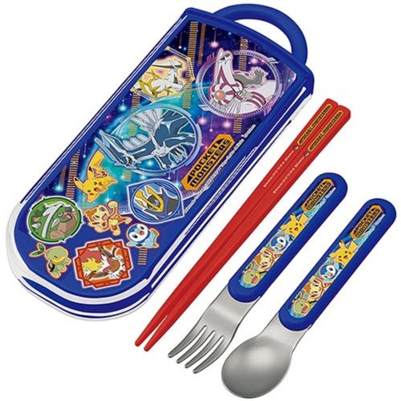 Pokemon Center Antibacterial Dishwashing Compatible Chopsticks Set w/ Fork Spoon & Case 22