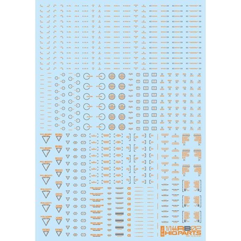 HiQparts 1/144 RB02 Caution Mark Decal Orange x Gray