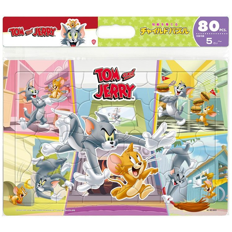 Tenyo BC80-801 Jigsaw Puzzle Tom and Jerry Everyday Events (80 Pieces) Child Puzzle