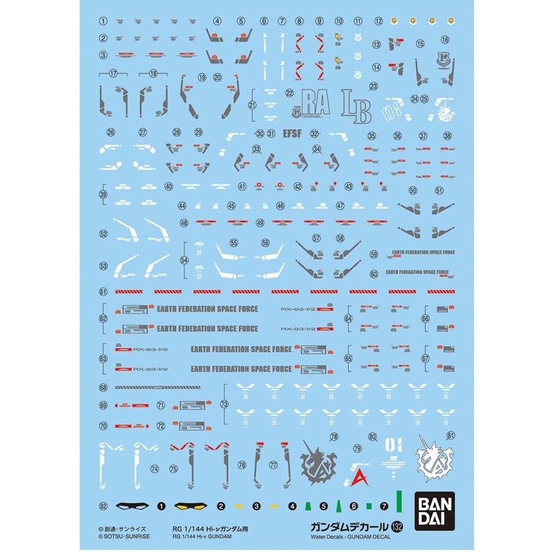 Bandai Gundam Decal No.132 for 1/144 Hi-Nu Gundam
