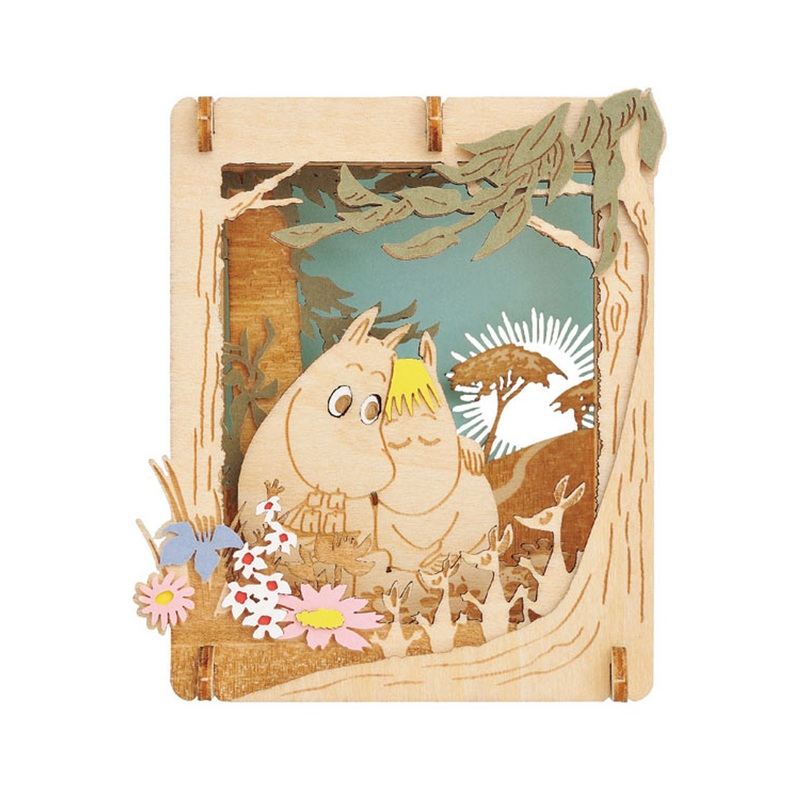 Ensky Paper Theater PT-W07 Wood Style Moomin and Snorkmaiden