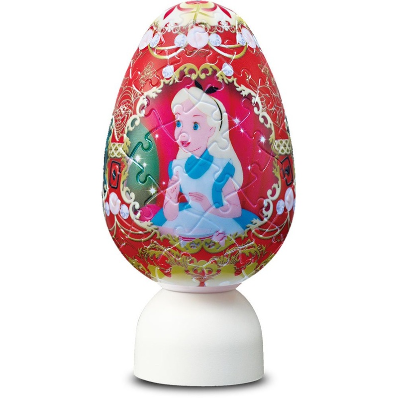 Yanoman 3D LED Egg Lantern Puzzle 2202-23 Disney Crown Egg Alice In Wonderland (80 Pieces)