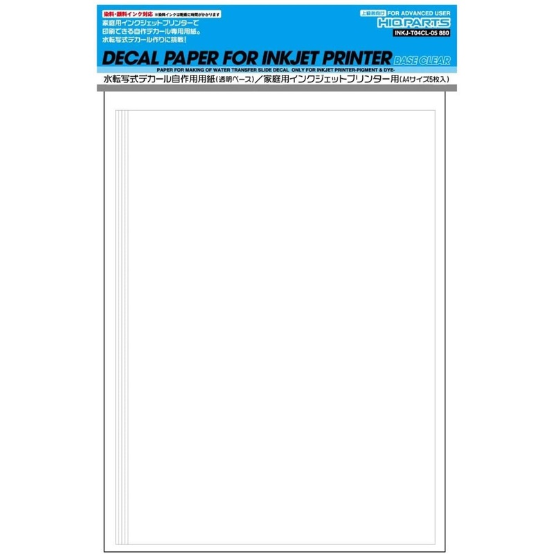 HiQparts Inkjet Print Decal Paper Transparent Type A4 Size