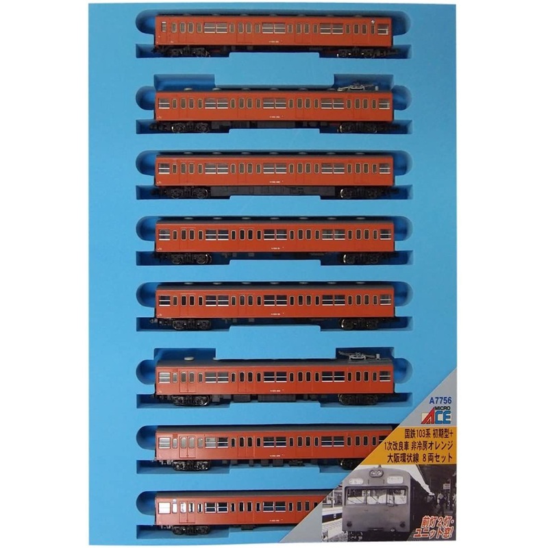 Microace A7756 JNR Series 103 Early Type+1st Improved/Non Air-conditioning Osaka Loop Line 8 Cars Set (N Scale)