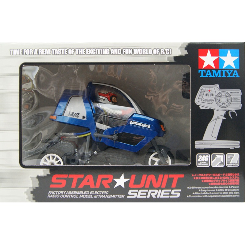 Tamiya 47384 Star Unit Triple Wheel Dancing Rider (Assembled) (T3-01 Chassis) Metallic Blue Body 1/8