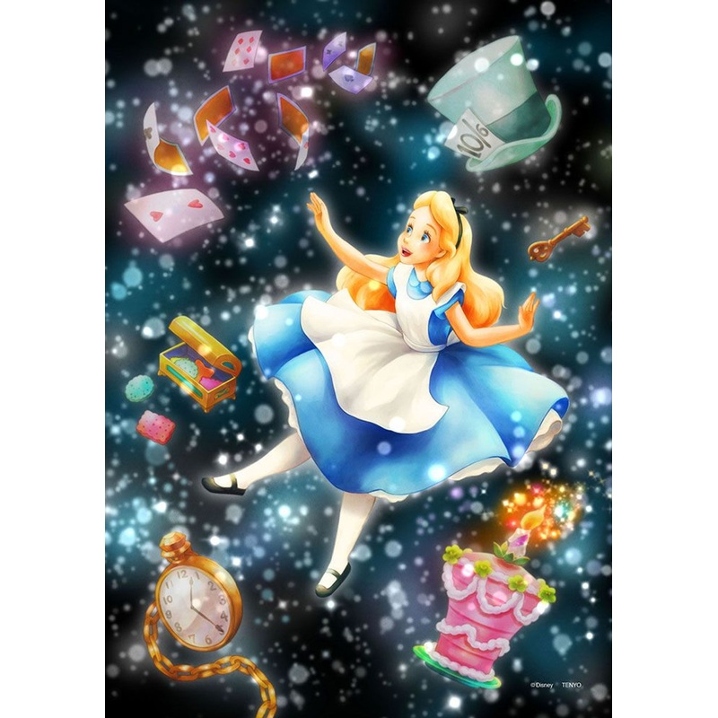 Tenyo DSG-266-971 Jigsaw Puzzle Disney Alice in Wonderland Glitter Dazzling Dream (Stained Art) (266 S-Pieces)