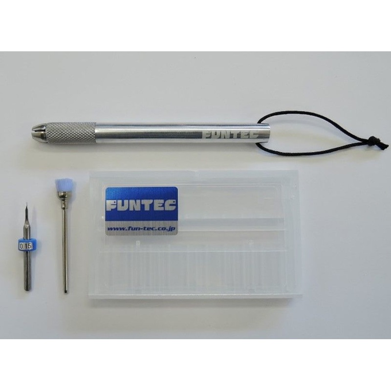 FUNTEC Line Engraving Tool (Sujibori-Carbide) 0.15mm Slim Holder Case Set
