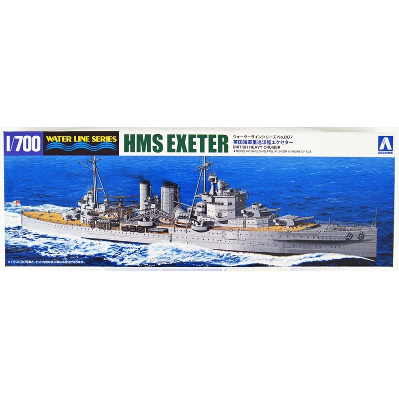 Aoshima Waterline 1/700 British Heavy Cruiser HMS Exeter Plastic Model