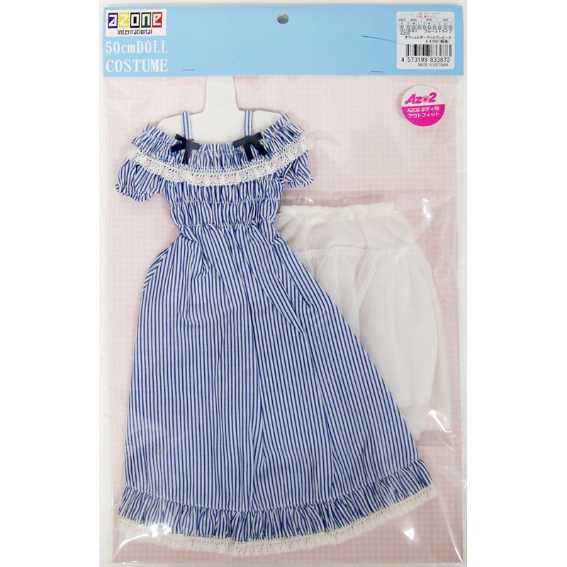 Azone FAO136-BLS AZO2 Off Shoulder Frill One-piece (Blue Stripe)