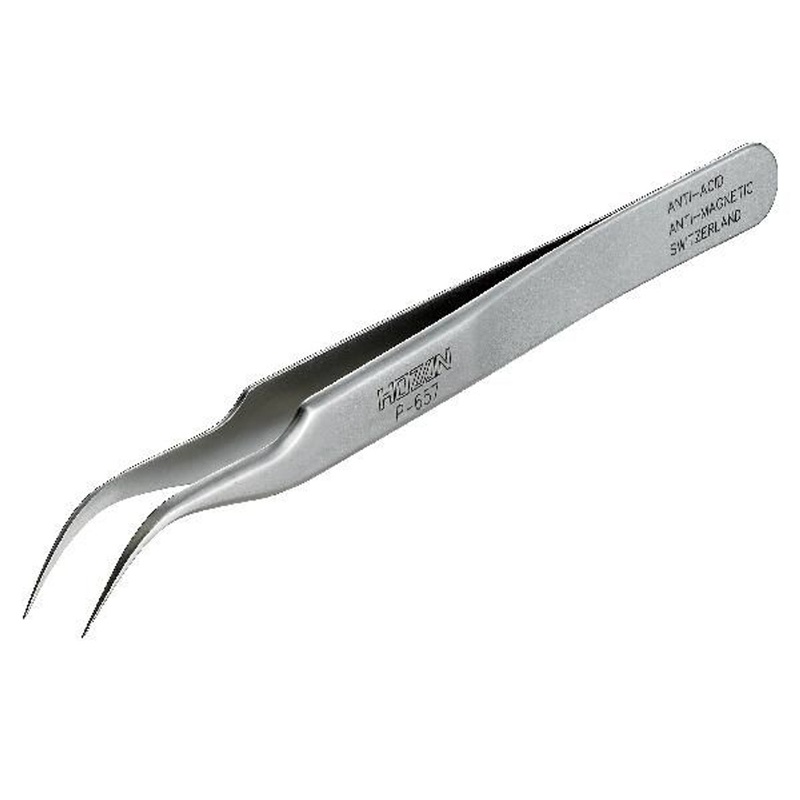 Hozan P-657 Precise Stainless Steel Tweezers Non-Magnetic Type Tip Width: 0.2mm