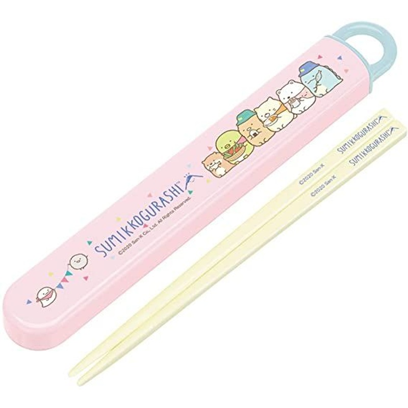 Skater Sumikko Gurashi Camp Antibacterial Slide Chopstick With Case Set