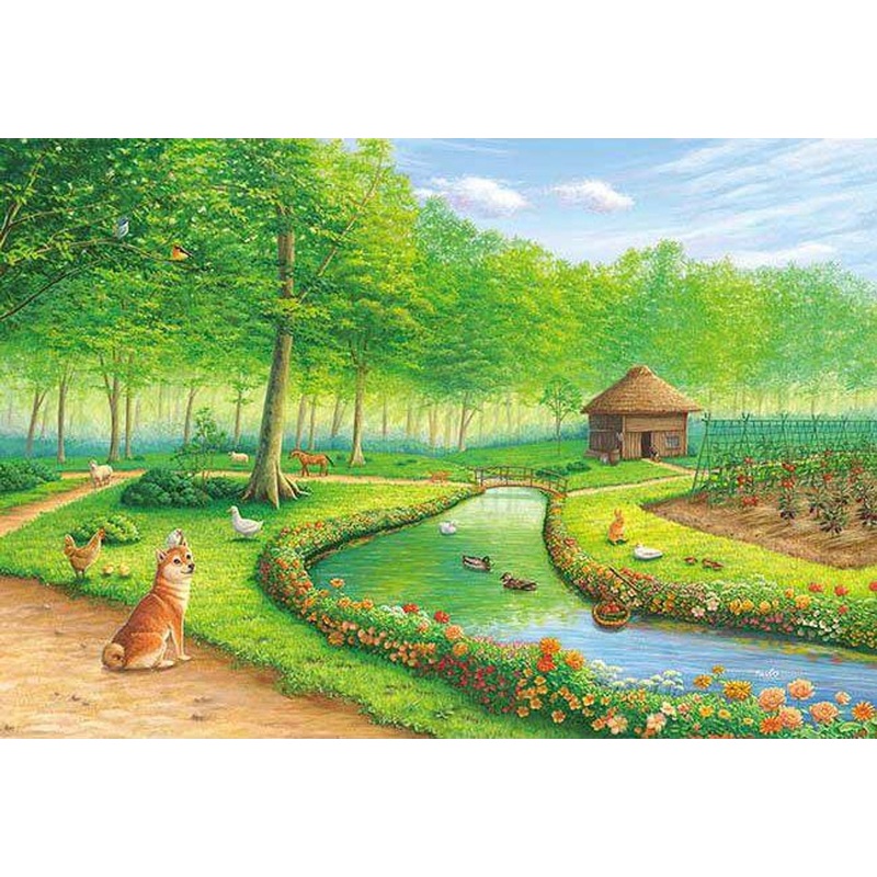 Appleone 300-376 Jigsaw Puzzle Fruitful Village (Mito Nishikura) (300 Pieces)