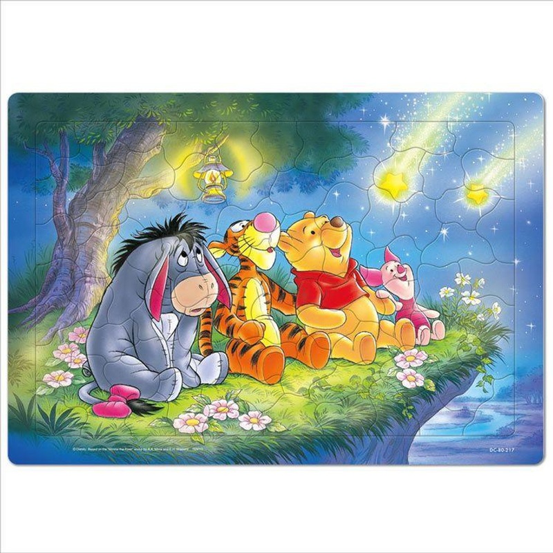 Tenyo DC80-217 Jigsaw Puzzle Winnie the Pooh Sparkling Star Puzzle Board (80 Pieces)