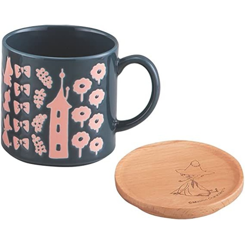 Yamaka Moomin Mug With Wooden Coaster (Snufkin)
