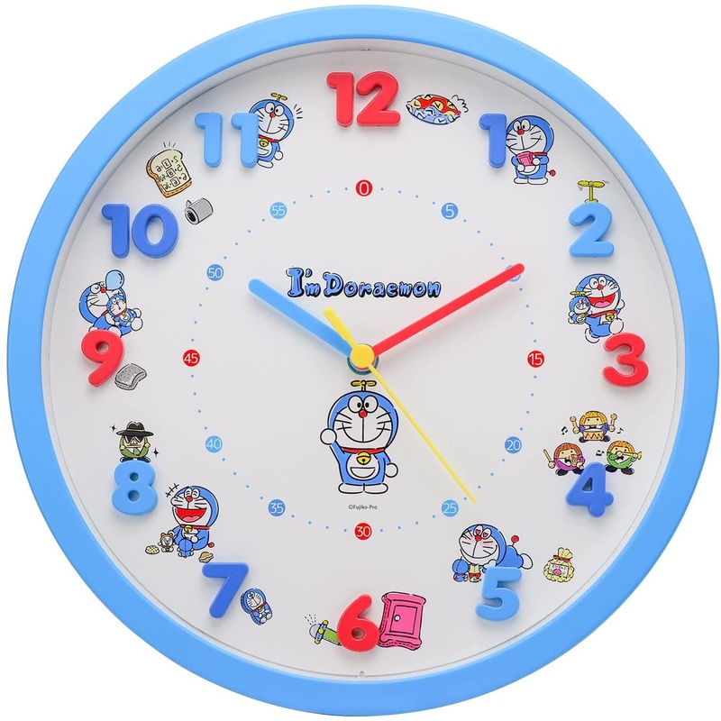 T’s Factory Doraemon Icon Wall Clock Blue