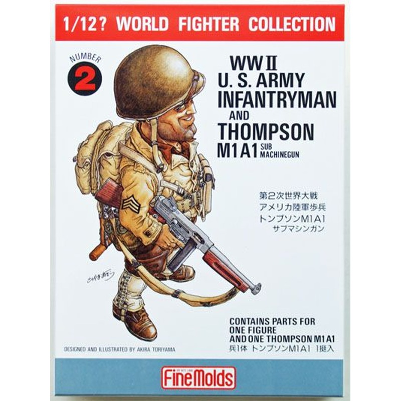 Fine Molds 1/12 WW2 US Army Infantry Soldier Rogers Plastic Model