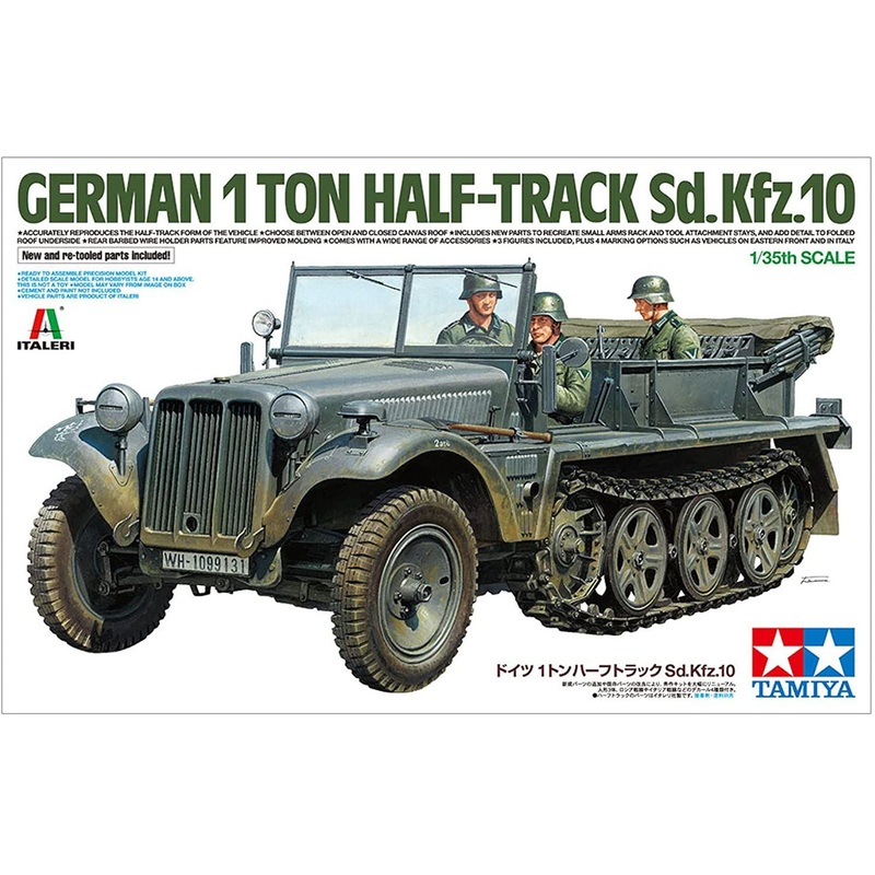 Tamiya 1/35 German 1 Ton Half-Track Sd.Kfz.10 Plastic Model