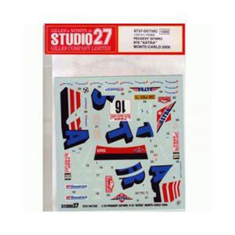 Studio27 ST27-DC735C Peugeot 307 WRC #16 Astra Monte Carlo ’06 Decals 1/24 (07355)