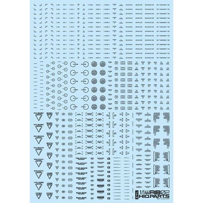 HiQparts 1/144 RB02 Caution Mark Decal One Color Dark Gray