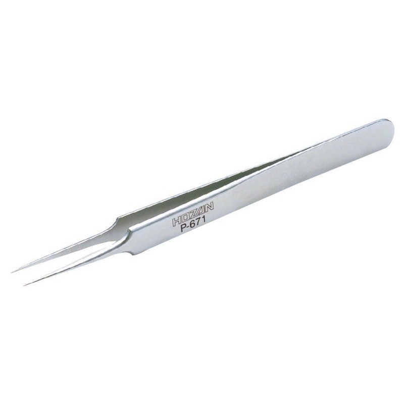 Hozan P-671 Precise Stainless Steel Tweezers Non-Magnetic Type