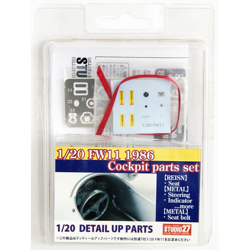 Studio27 ST27-FP20128 Williams FW11 Cockpit Detail up Set 1/20 (09887)