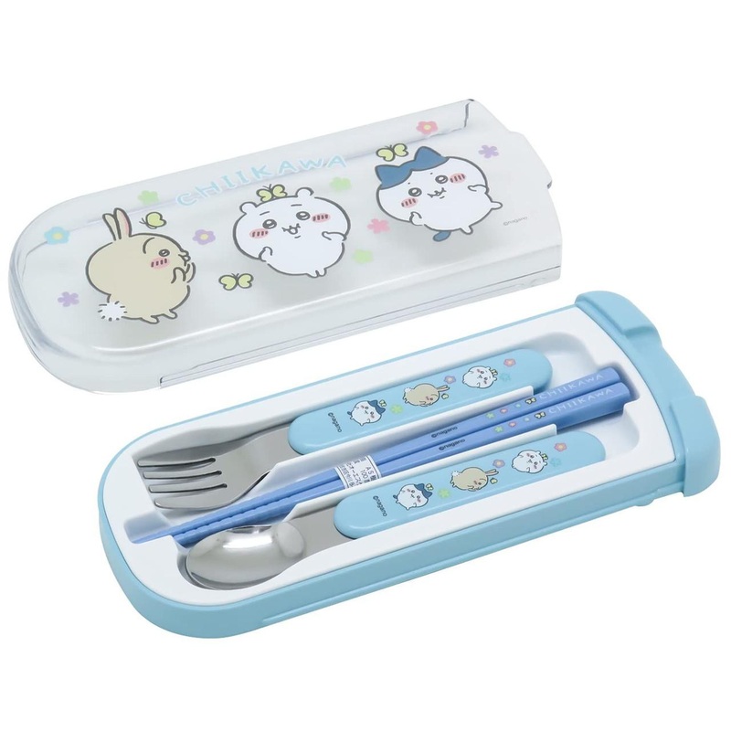 OSK Chiikawa Fork Spoon and Chopsticks Trio Blue