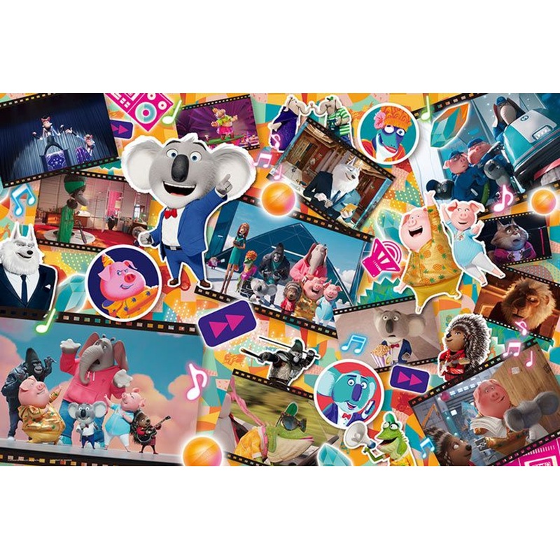 Yanoman 10-1414 Jigsaw Puzzle Sing 2 Scenes and Character Cutouts (1000 Pieces)