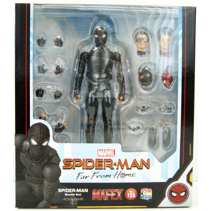 Medicom MAFEX 125 Spider-Man Stealth Suit Figure (Spider-Man: Far From Home)