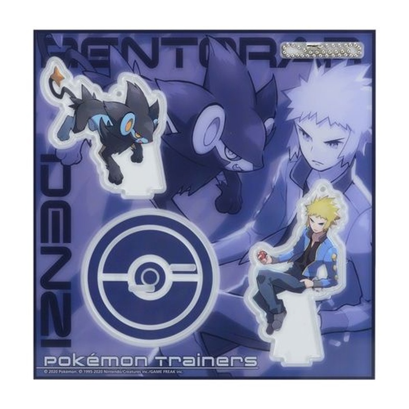 Pokemon Center Original Acrylic Stand Keychain Pokemon Trainers Volkner & Luxray