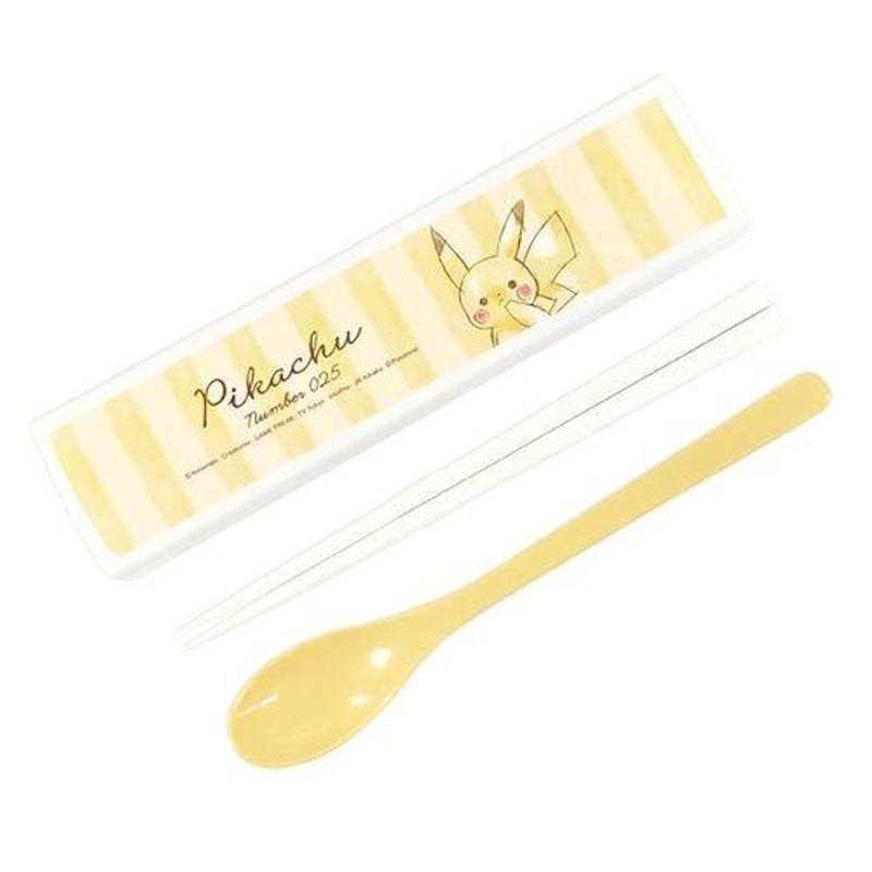 Pokemon Center Original Chopsticks and Spoon Set “Pikachu Number 025” – Sitting