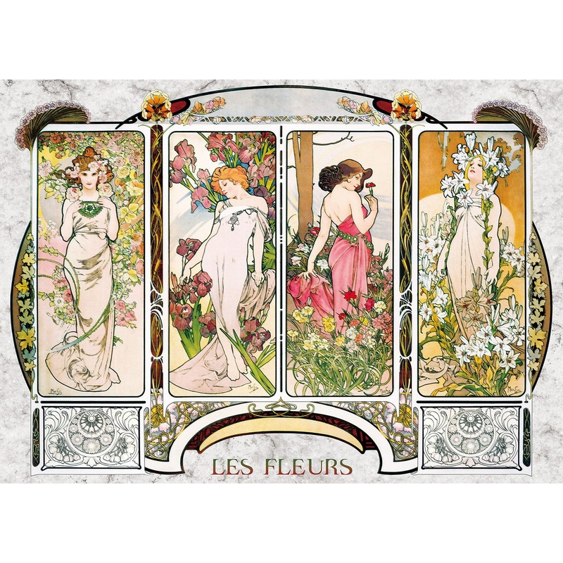 Epoch Jigsaw Puzzle 54-007 Alfons Maria Mucha Le Fleur (2000 S-Pieces)