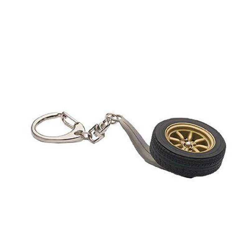 AUTOArt 8 Spoke Wheel Keychain (Gold)