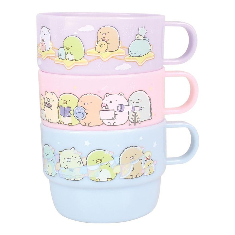 T’s Factory Sumikko Gurashi Plastic Cup 3P Set Starry Sky Stroll