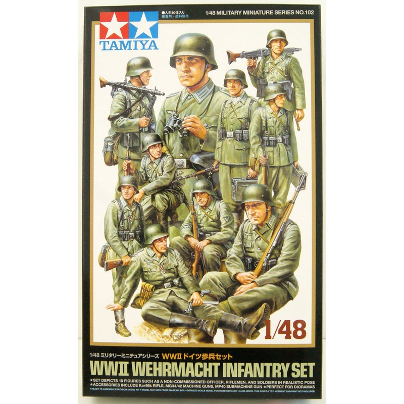 Tamiya 1/48 WWII German Wehrmacht Infantry Set Plastic Model