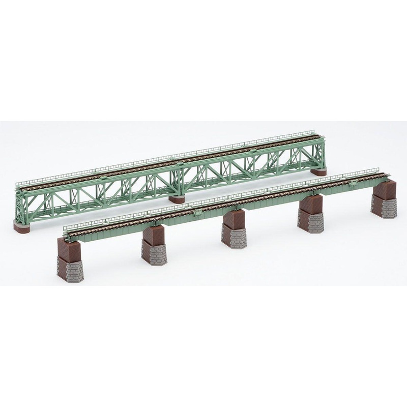 Tomix 3270 Deck Bridge Set (Green) (N scale)