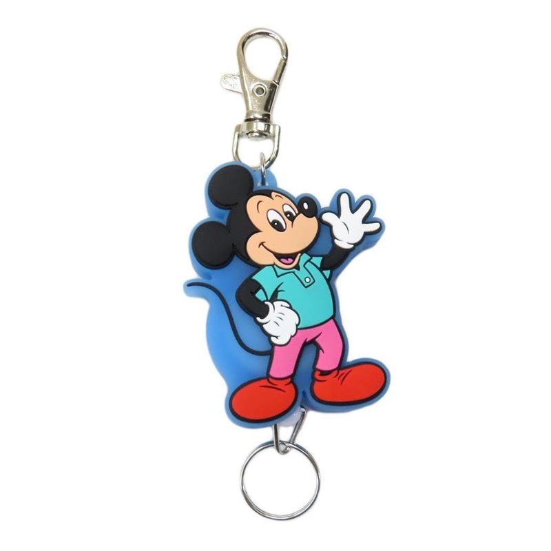 SK Japan Disney Rubber Reel Keyholder Mickey Mouse