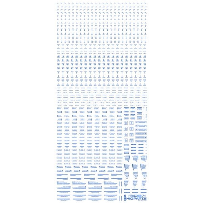 HiQparts 1/100 RB01 Caution Decals One Color Blue