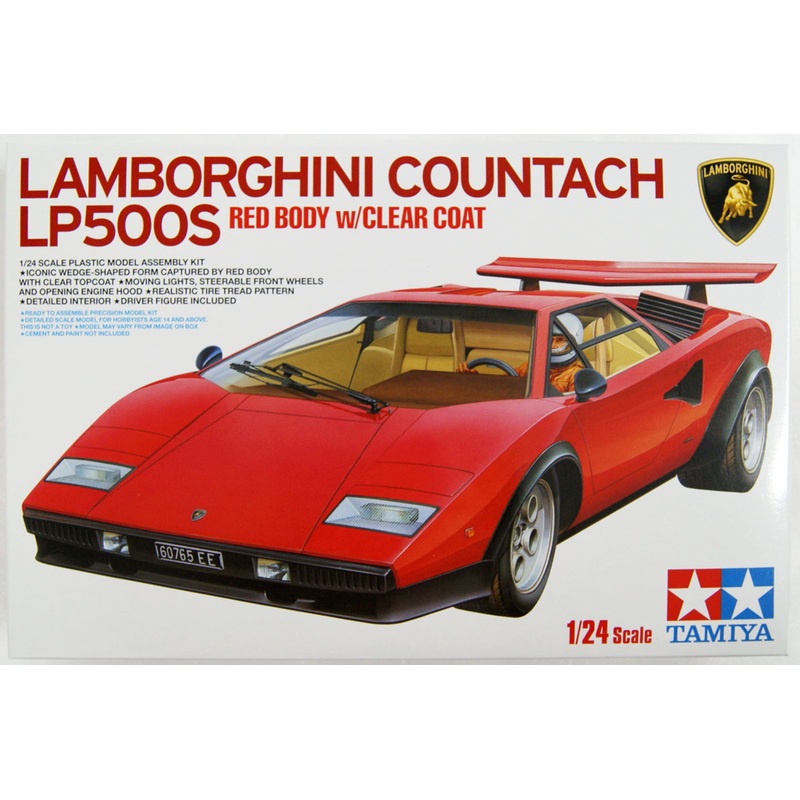 Tamiya 25419 Lamborghini Countach LP500S (Clear Coat Red Body) 1/24 scale kit