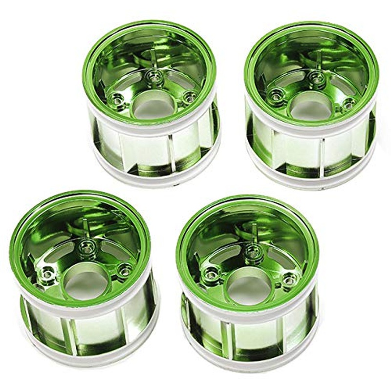 Tamiya 47418 WR-02CB T Parts Green Plated Wheel Rims (4 pcs)