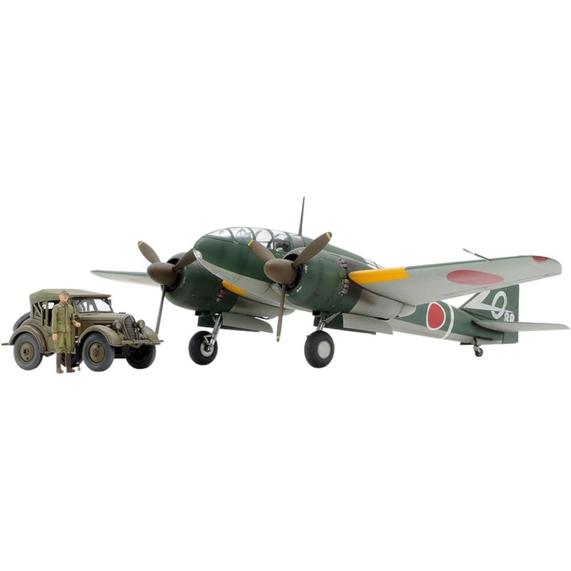 Tamiya 25217 1/48 Mitsubishi Ki-46 III Type 100 & 4×4 Light Vehicle Kurogane Set Plastic Model
