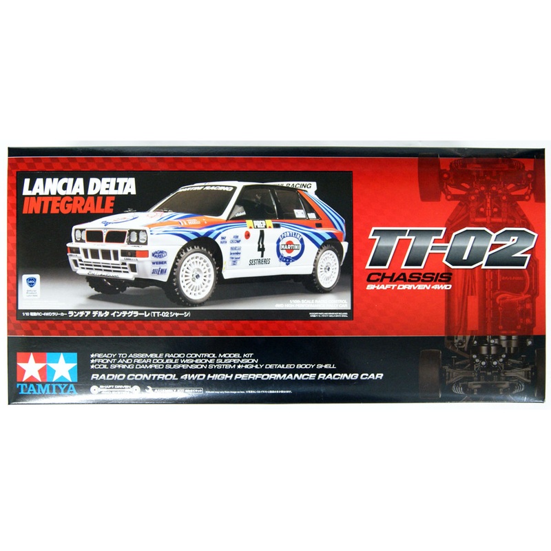 Tamiya 58570 Lancia Delta Integrale (TT-02 Chassis) 1/10 Scale RC Car Series No.570
