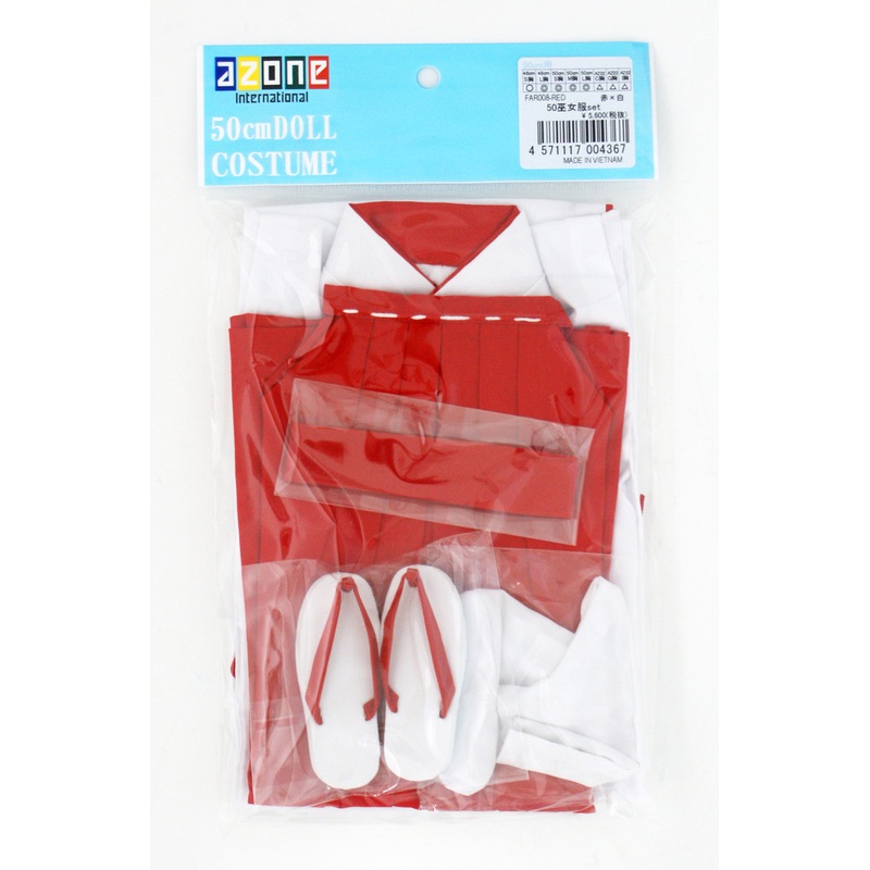 Azone FAR008-RED 50cm Doll Miko Shrine Maiden Costume Set Red