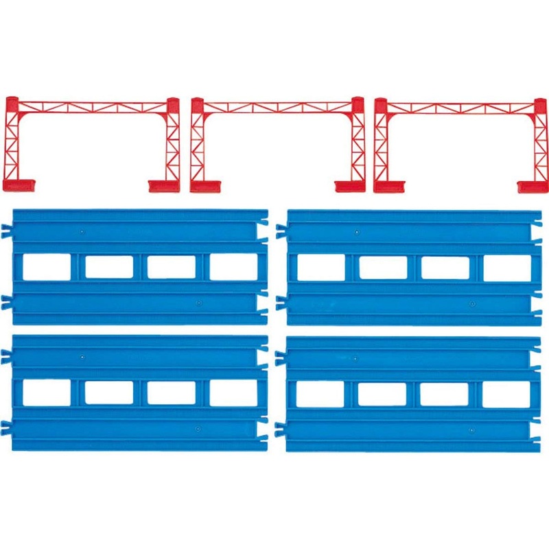 Takara Tomy Pla-Rail Plarail R-04 Straight Double-Track (4 pcs) with Catenary Poles