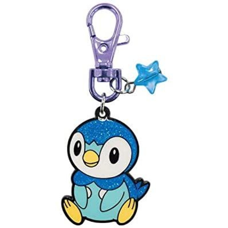 SK JAPAN Pokemon Glitter Metal Keychain Piplup