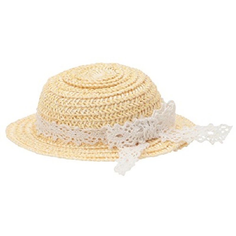 Azone PIC139-IVR Straw Hat Ivory Lace Ribbon