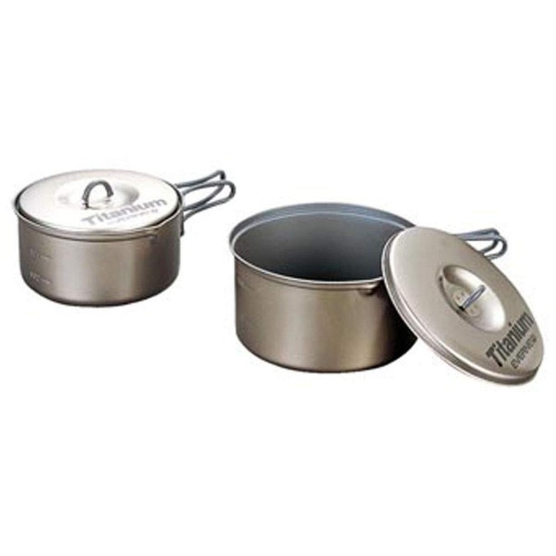 Evernew ECA412 Ceramic Series Titanium Non-Stick Pot Set M